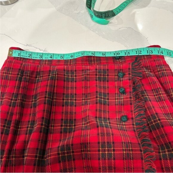 Vintage Susan Bristol Holiday Plaid Midi Kilt Skirt - Picture 11 of 15